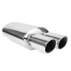 Dual tips Muffler RACES 17, inlet 2,5" (63mm) SS304 | races-shop.com