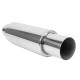 Single wall - round rolled Muffler RACES 37, inlet 3" (76mm) SS201 | races-shop.com