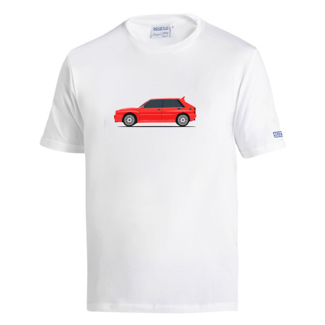 T-shirts Spacro T-shirt LANCIA HF DELTA INTEGRALE, white/red | races-shop.com