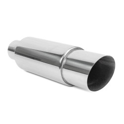Muffler RACES Chrome 89mm, inlet 2,5" (63mm)