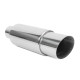 Single wall - round rolled Muffler RACES Chrome 89mm, inlet 3" (76mm) | races-shop.com