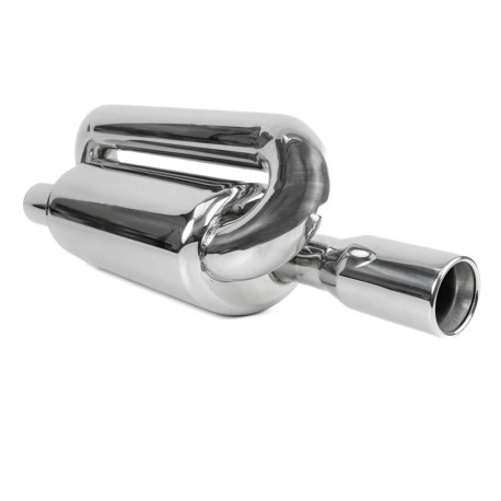 Double wall - round rolled Muffler RACES 41, inlet 2" (51mm) | races-shop.com