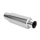 Single wall - round rolled Muffler RACES 38, inlet 3" (76mm) SS201 | races-shop.com