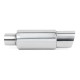 Single wall - round rolled Muffler RACES Chrome 89mm, inlet 3" (76mm) | races-shop.com