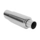 Single wall - round rolled Muffler RACES Chrome 89mm, inlet 3" (76mm) | races-shop.com