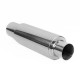 Single wall - round rolled Muffler RACES 37, inlet 3" (76mm) SS201 | races-shop.com