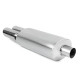 Dual tips Muffler RACES 18, inlet 2,5" (63mm) SS201 | races-shop.com