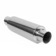 Single wall - round rolled Muffler RACES 39, inlet 3" (76mm) SS201 | races-shop.com