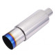 Single wall - round rolled RACES Stainless steel muffler tip BURNT - 70mm | races-shop.com