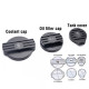 oil cap RACES Set of aluminium reservoir (oil, coolant, washer) caps - Black (Type 1) | races-shop.com