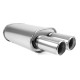 Dual tips RACES Rear stainless steel muffler V2 - 57mm | races-shop.com
