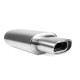 Double wall - round rolled RACES Rear stainless steel muffler V1 - 57mm | races-shop.com