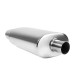Double wall - round rolled RACES Rear stainless steel muffler V1 - 57mm | races-shop.com