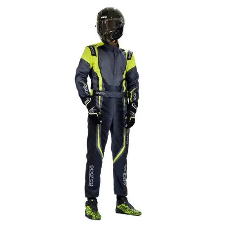 Suits FIA racing suit SPARCO PRIME-K ADVANCED, black/grey/fluo/yellow | races-shop.com