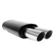 Dual tips Muffler RACES 67, inlet 2" (51mm) SS304 | races-shop.com