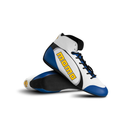 Shoes FIA race shoes MOMO SPEED PRO, white/blue | races-shop.com