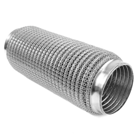 Exhaust flex pipe (SS304 reinforced) Exhaust flex pipe PRO 250x76mm, stainless | races-shop.com