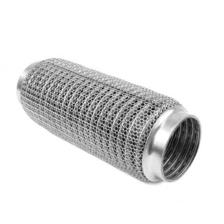 Exhaust flex pipe (SS304 reinforced) Exhaust flex pipe PRO 200x60mm, stainless | races-shop.com