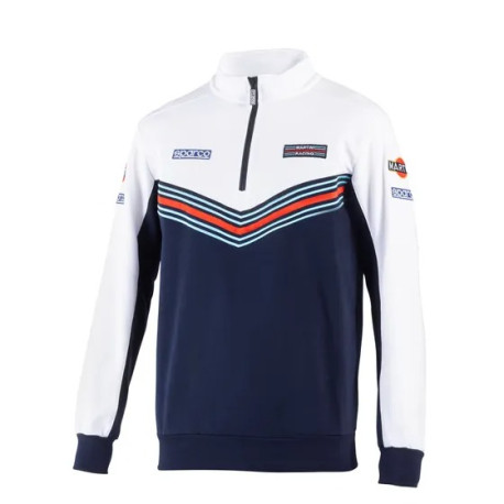 Hoodies and jackets SPARCO MARTINI RACING half zip sweatshirt, white | races-shop.com