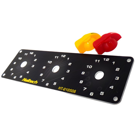 Haltech Haltech Triple Switch Panel Kit includes Yellow & Red knobs | races-shop.com