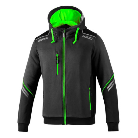 Hoodies and jackets SPARCO TECH HOODED FULL ZIP TW - green | races-shop.com