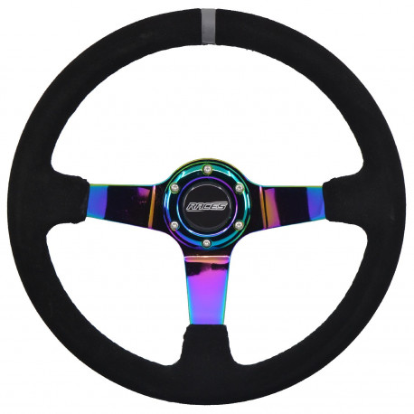 Outlet Steering wheel RACES Drift NEO, 350mm, suede, 90mm deep dish DAMAGED | races-shop.com
