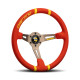 steering wheels 3 spoke steering wheel MOMO DRIFTING, 350mm, suede, 90mm offset, red/grey/yellow | races-shop.com