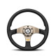 steering wheels 3 spoke steering wheel MOMO TUNER, 350mm, leather, 40mm offset, black/grey | races-shop.com