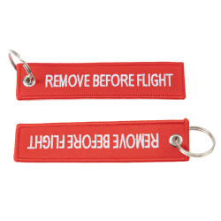 RACES Jet tag keychain - REMOVE BEFORE FLIGHT Red