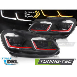 Headlights for VW GOLF VI 08-12 (RED LINE LED SEQ DRL)