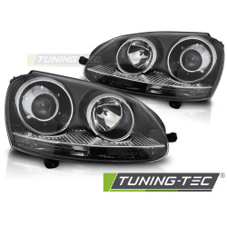 Headlights for VW GOLF V 03-09 (BLACK H7 / HID)