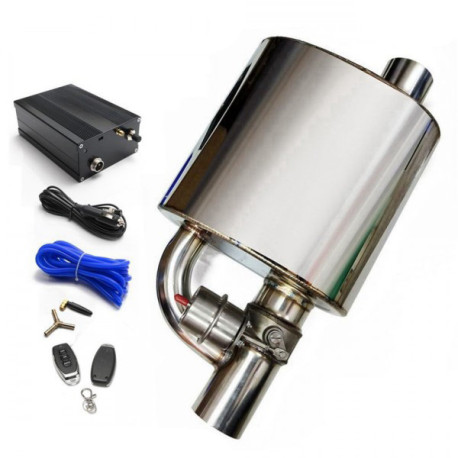 Universal valve mufflers RACES Centre muffler with exhaust cutout valve - 63.5mm (2.50") INCOMPLETE | races-shop.com