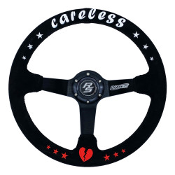 Steering wheel RACES Careless, 350mm, suede, 90mm deep dish INCOMPLETE