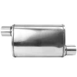 RACES 302 stainless chambered central silencer, inlet/outlet 2,5" (63mm) DAMAGED