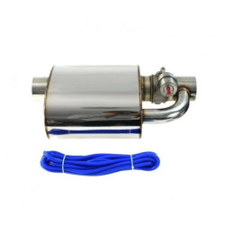 RACES Centre muffler with exhaust cutout valve - 70mm (2.75")