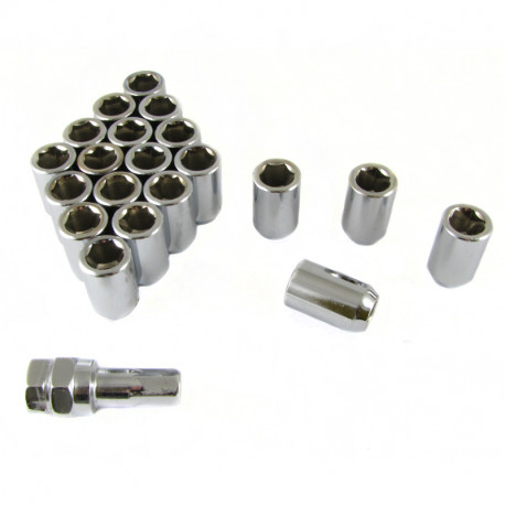 Outlet Set of imbus lug nuts + key, 20pcs, M12x1,25 DAMAGED | races-shop.com