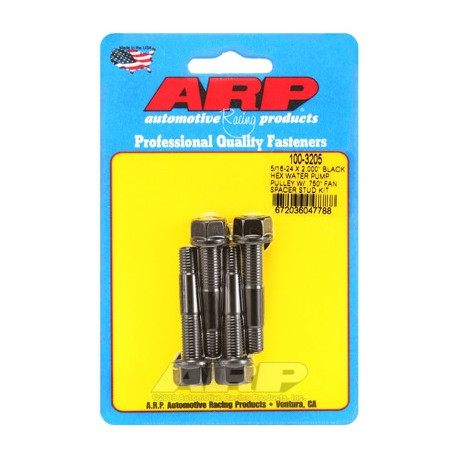 Engine parts ARP 8740 Chrome Moly Water Pump Pulley Stud with .750" Fan Spacer - 5/16-24 x 2.000 Black Hex | races-shop.com