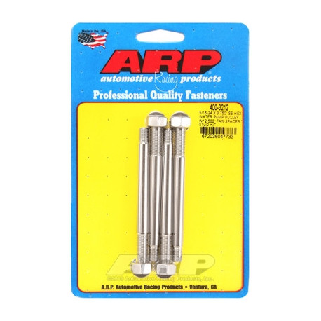Engine parts ARP Stainless Steel Water Pump Pulley & 2.500" Fan Spacer Stud - 5/16-24 x 3.750 Hex | races-shop.com