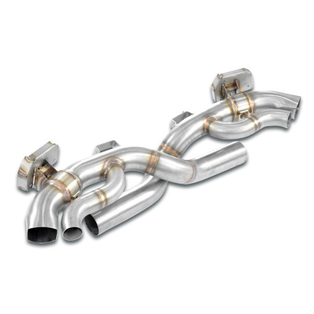 SUPERSPRINT exhaust systems Supersprint Rear pipe kit Right - Left with valves (Muffler delete) PORSCHE 992 Turbo Coupè 20+ (with valve) | races-shop.com