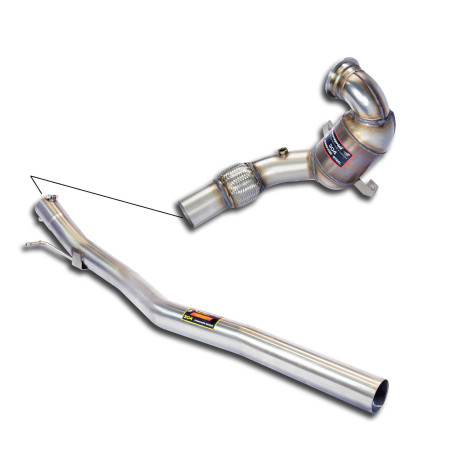  SUPERSPRINT exhaust systems Supersprint Turbo downpipe kit + Metallic catalytic converterFor OEM centre exhaust AUDI S3 8V QUATTRO 2.0 TFSI 16-17 | races-shop.com