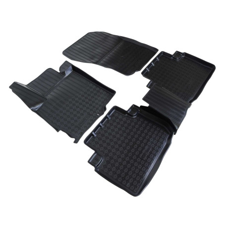 For specific model 3D rubber floor mats for MITSUBISHI Eclips Cross 2017-up 4pc | races-shop.com