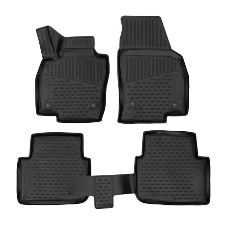 For specific model Rubber floor mats for SKODA Kamiq 2019-up 4 pcs | races-shop.com