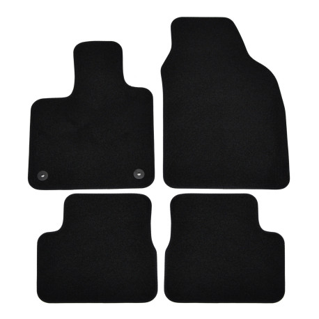 For specific model Premium Black velour car mats for FIAT 500e electric 2020-up 4pcs | races-shop.com