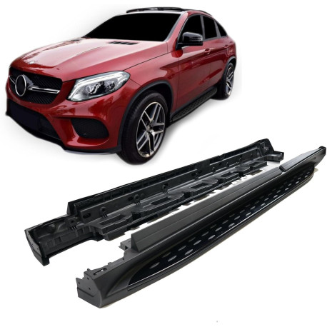 Side steps and rails Side steps for Mercedes GLE coupe 2015-2019 (Black) | races-shop.com