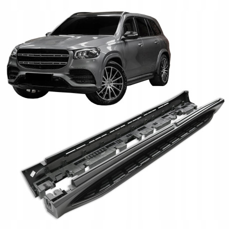 Side steps and rails Side steps for Mercedes GLS X167 2020-up OE style (Black) | races-shop.com