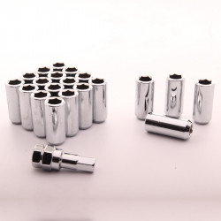 Set of imbus lug nuts + key, 20pcs, M14x2 INCOMPLETE