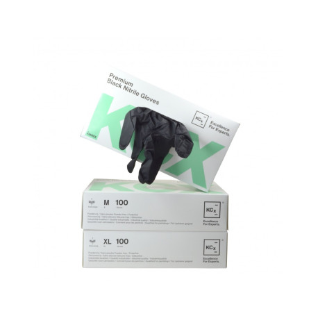 Gloves Kemtex Čierne nitrilové rukavice Premium veľkosť L/9 100ks | races-shop.com