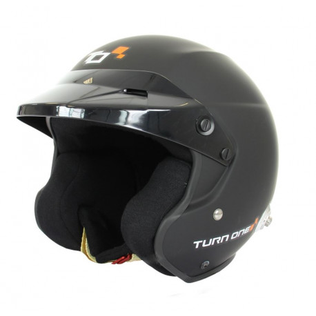 Open face helmets Helmet Turn One Jet-RS with FIA 8859-2015, Hans, black | races-shop.com