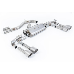 Milltek Cat-back exhaust part-resonated for Audi S3 Saloon/Sedan 310PS (8Y) (non-GPF) 2022+ - Brushed titanium tips