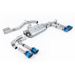 Milltek Cat-back exhaust part-resonated for Audi S3 Saloon/Sedan 310PS (8Y) (non-GPF) 2022+ - Burnt/blue titanium tips